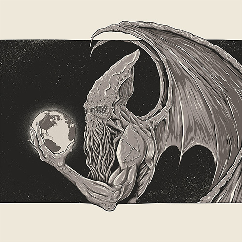 Cthulhu holding the Earth in his hands