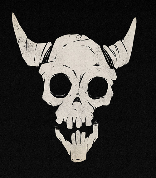 An iconic demon skull
