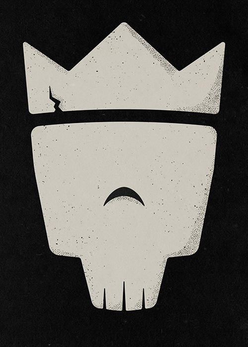 Iconic skull wearing a crown